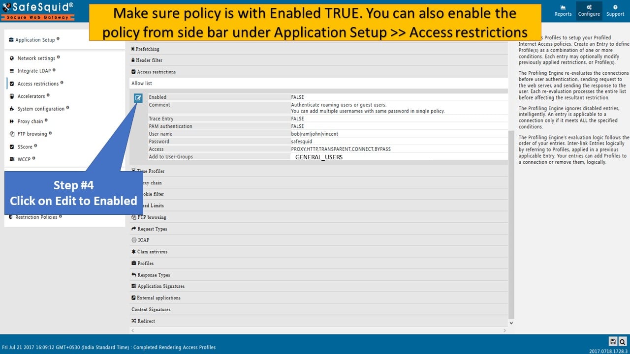 Edit or add BASIC auth user entry