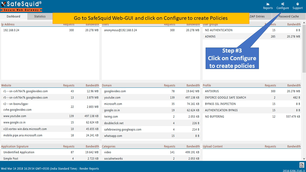 Click on Configure to create policy that will allow Specific YouTube Channel and its Playlist