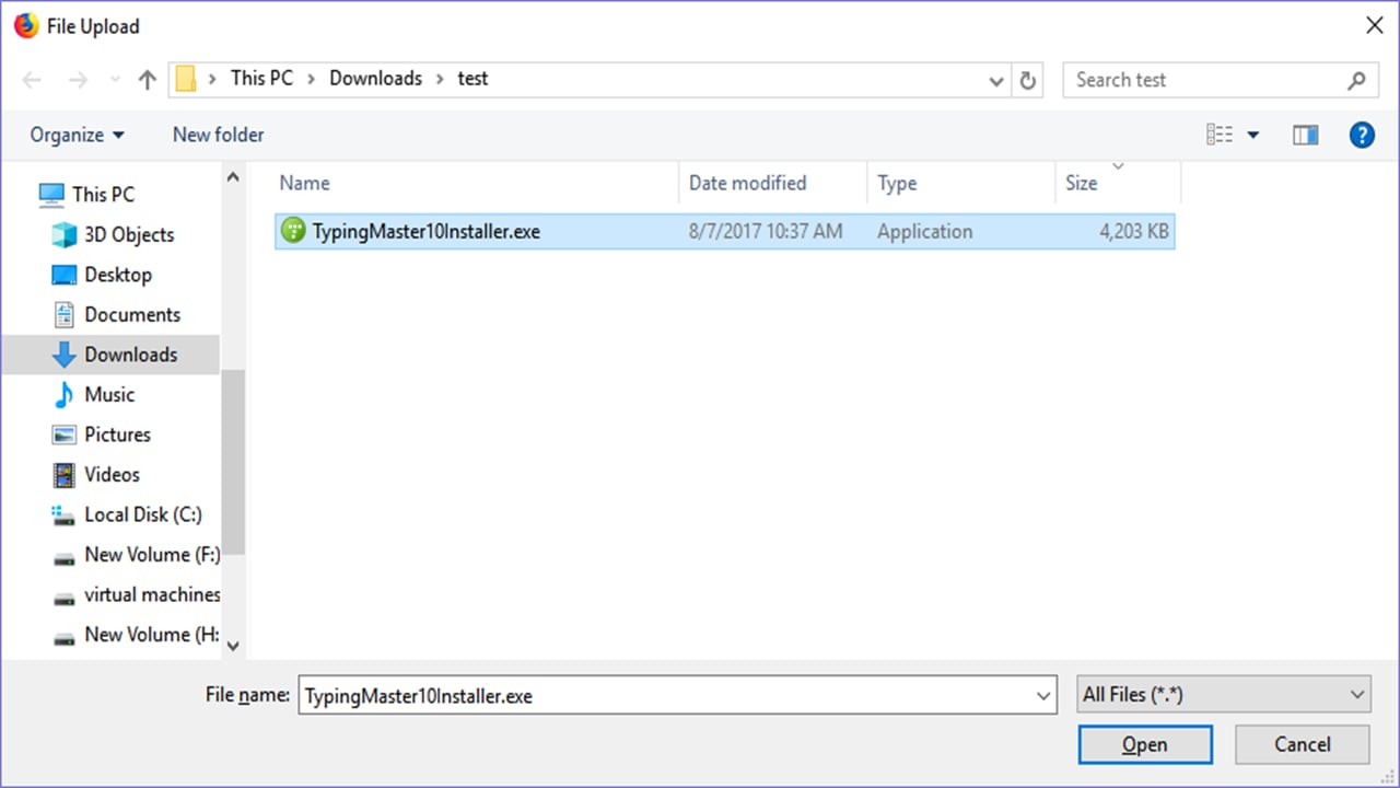 Select the file to Upload to check Maximum limit on the Upload size