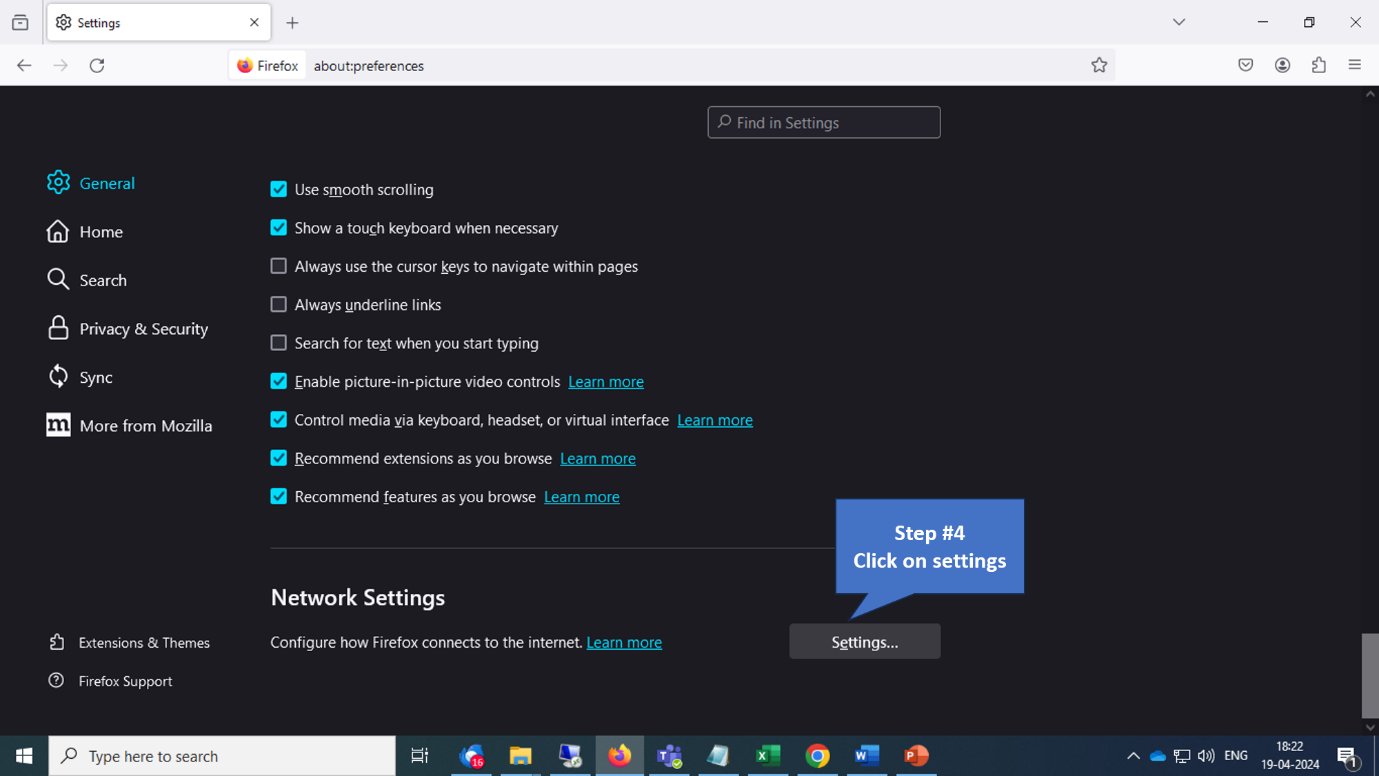 Settings button