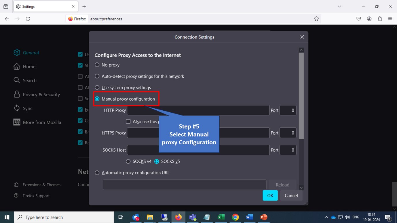 Manual proxy option