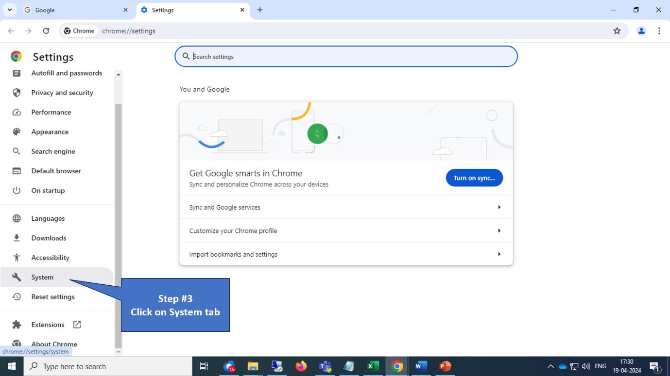 System tab