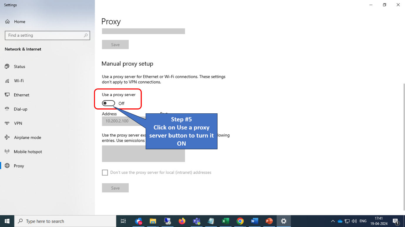 Enable proxy
