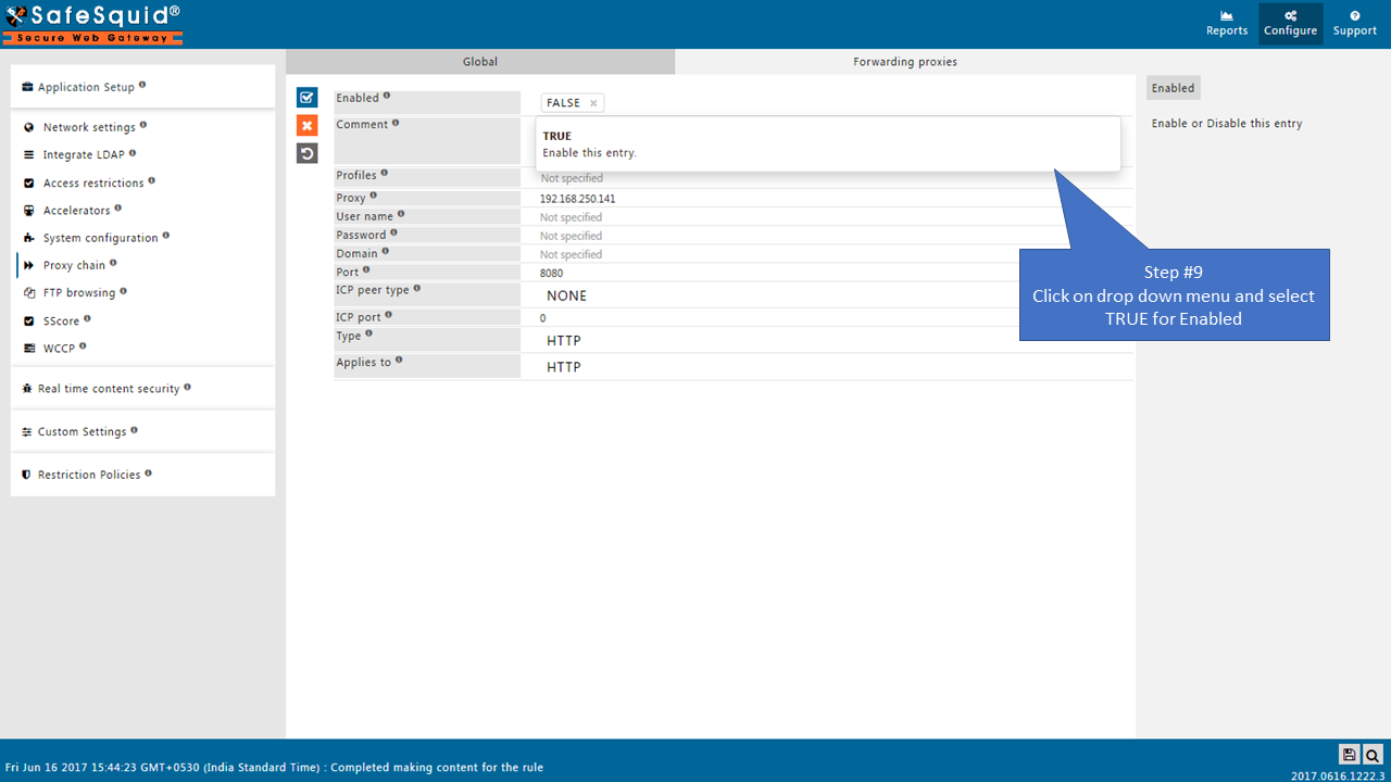 Forwarding proxy form with comment field