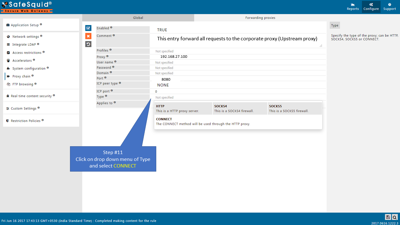 Forwarding proxy list with new entry