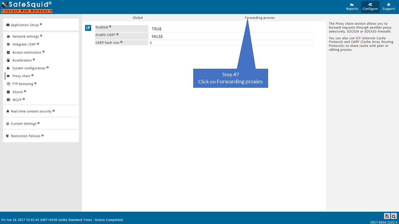 Forwarding proxies section