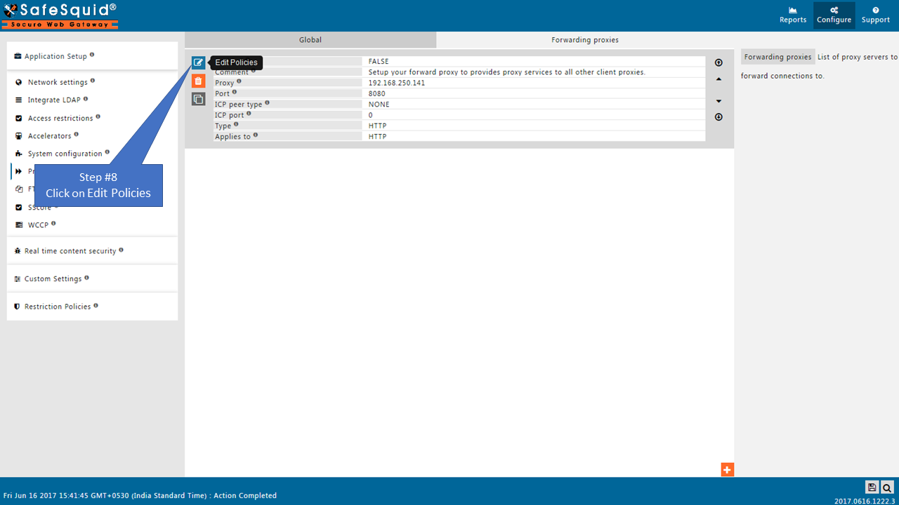 Add new forwarding proxy entry