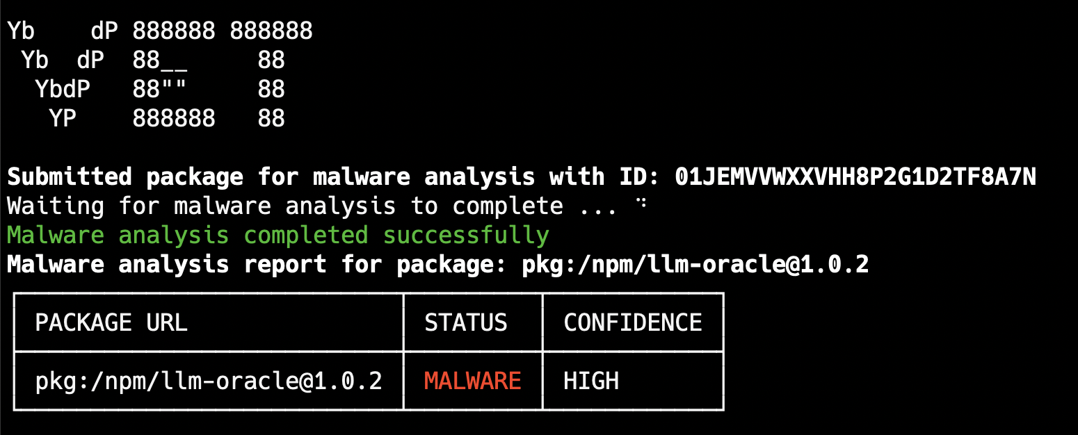 Malware scan result showing package classification
