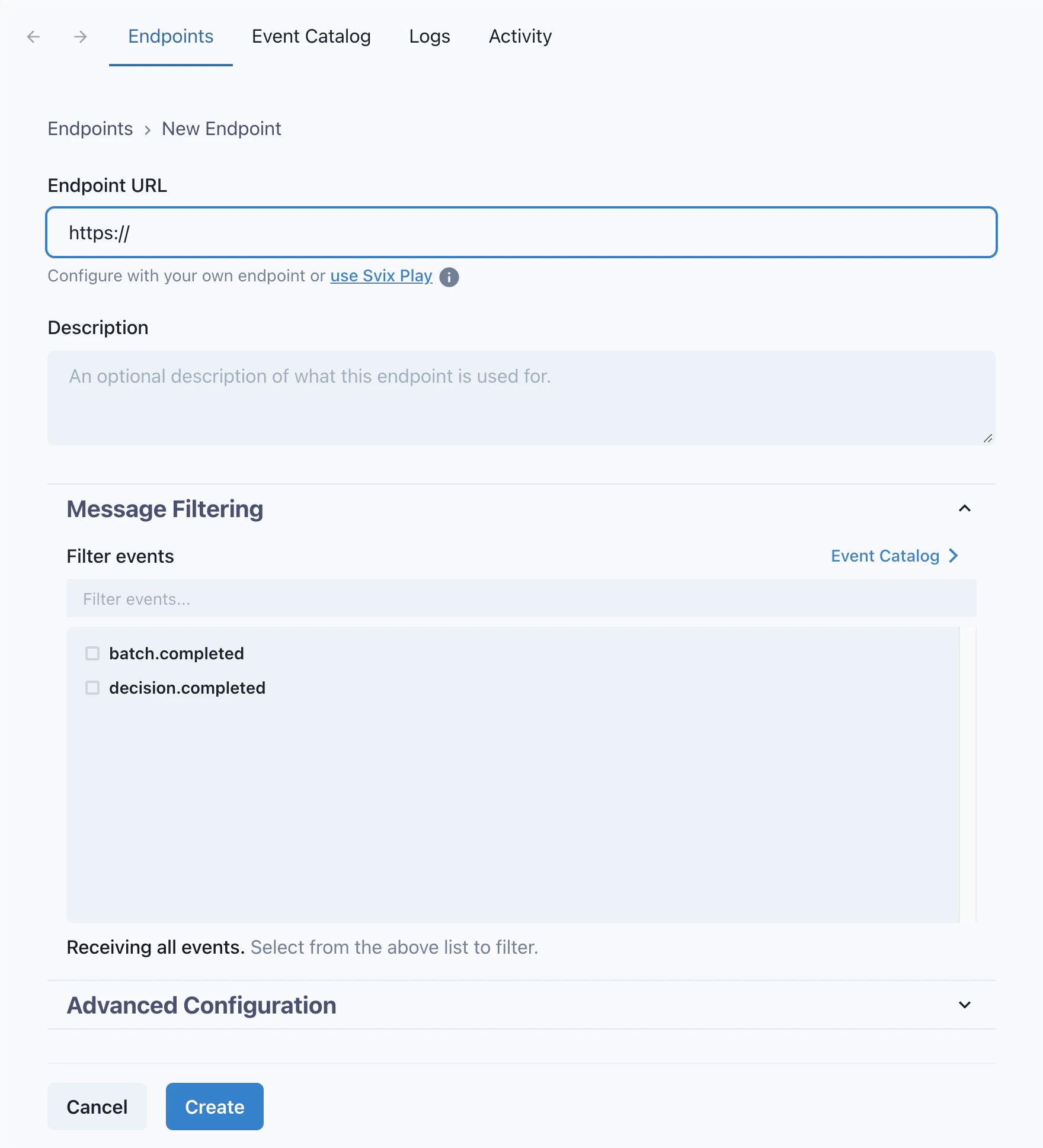 Create an endpoint