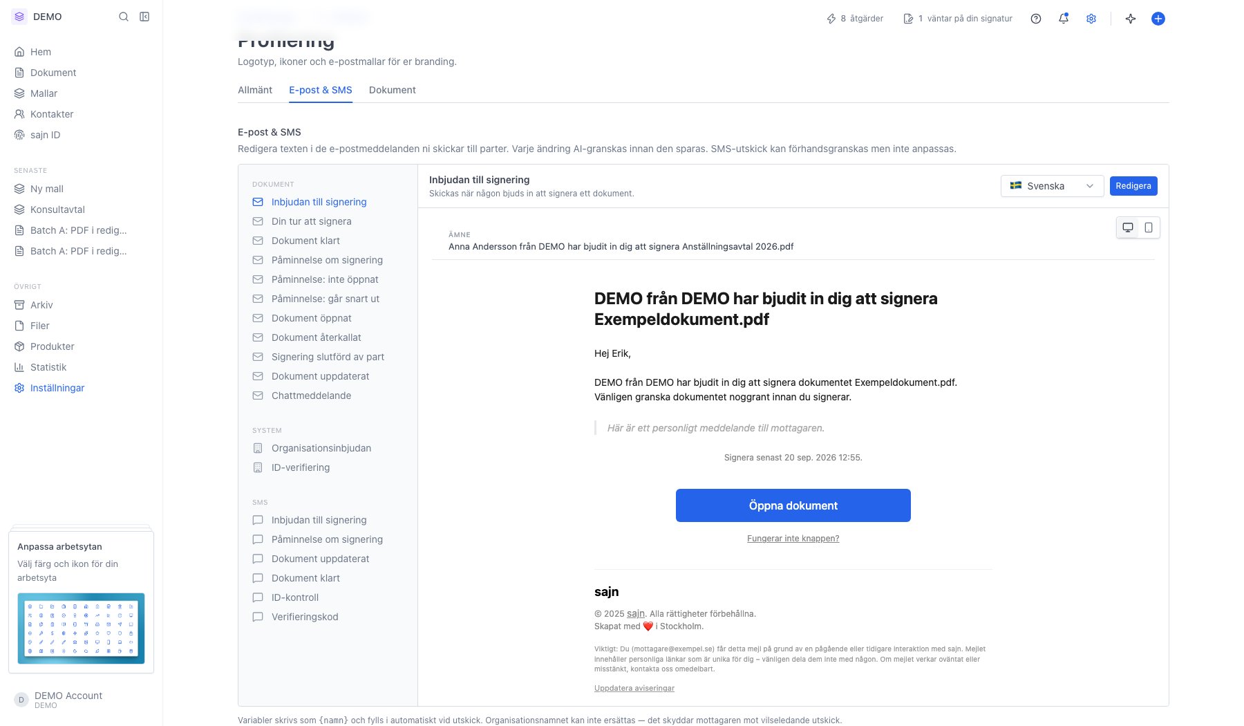 Raden om variabler längst ned på sidan