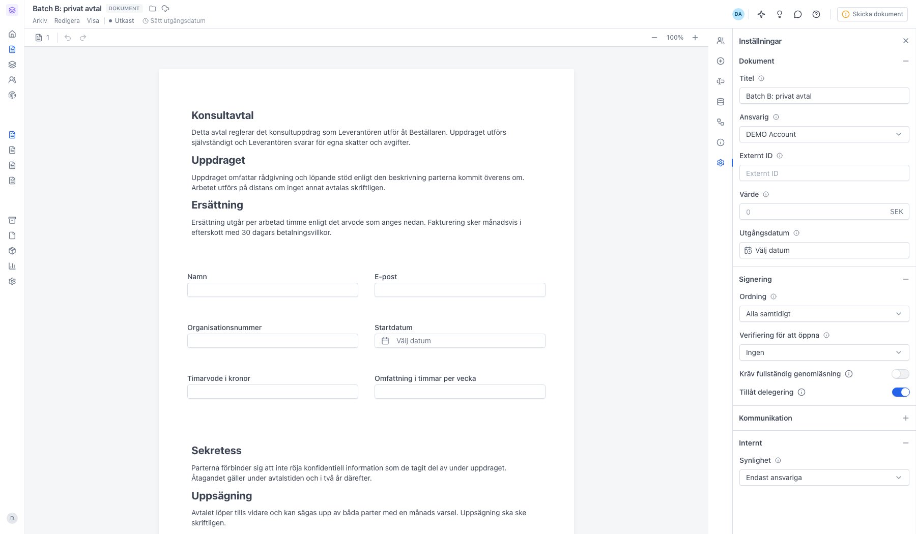 Synligheten satt till Endast ansvariga