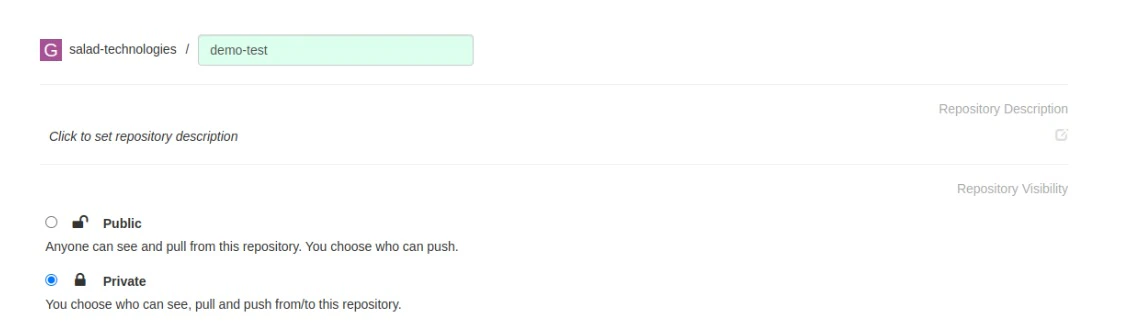 Create private repository