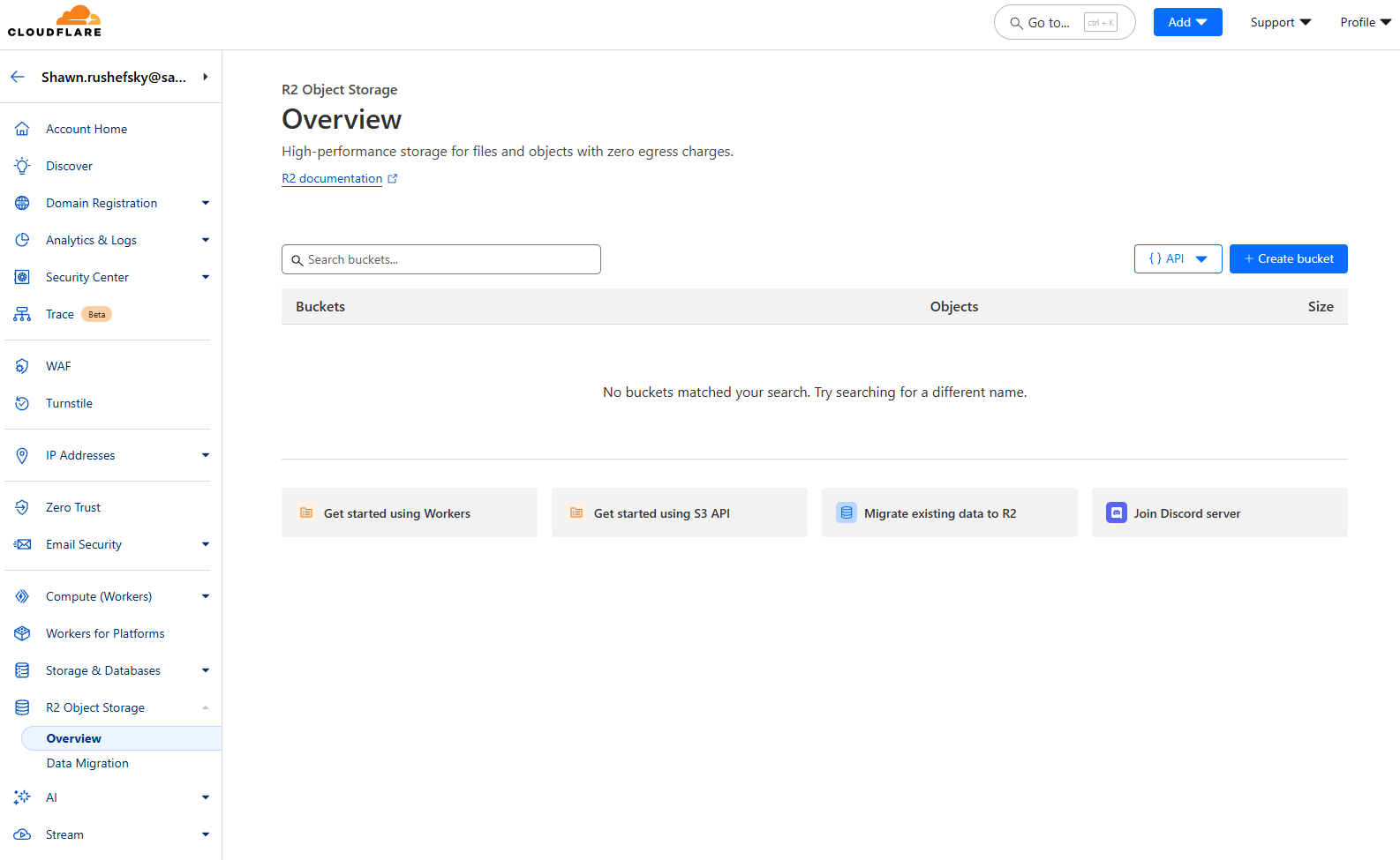 The R2 Object Storage Console