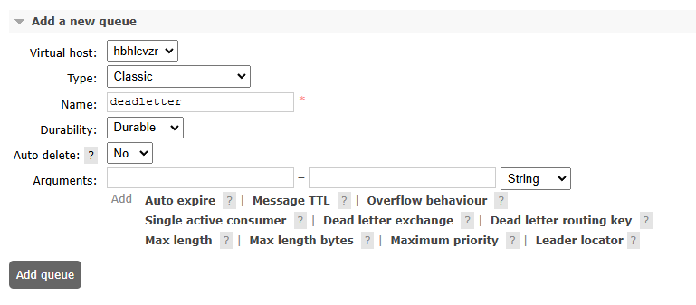 Adding a deadletter queue