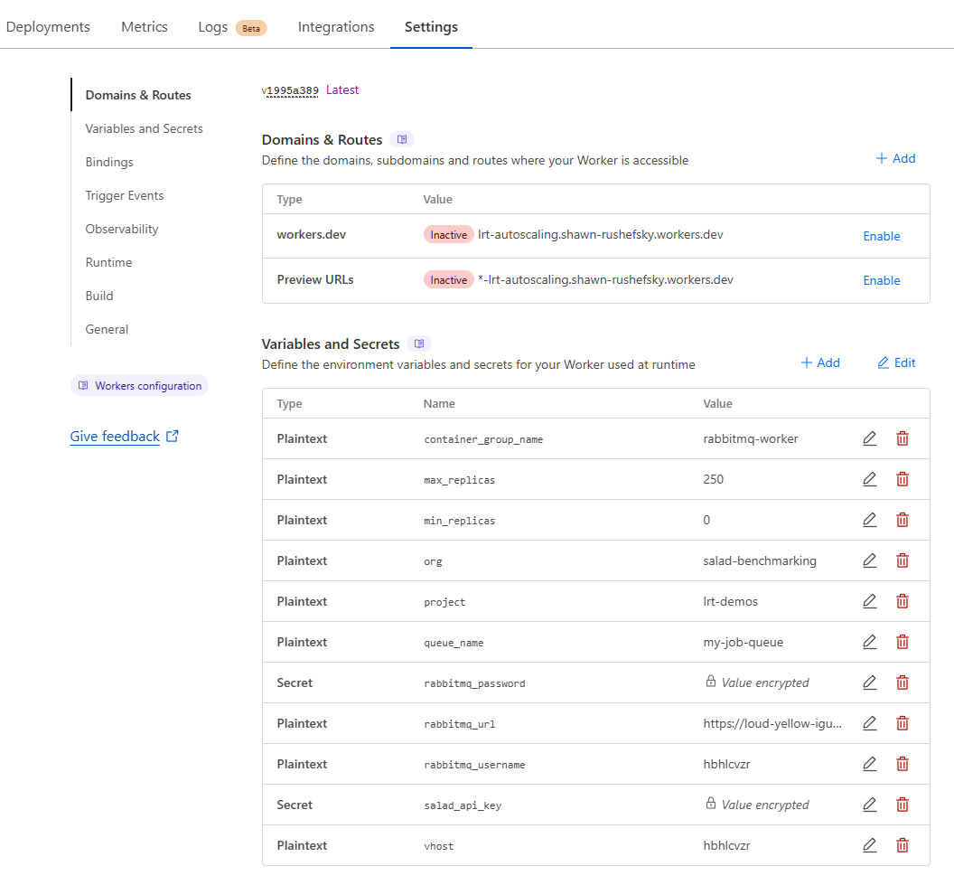 Disabling the domains and routes