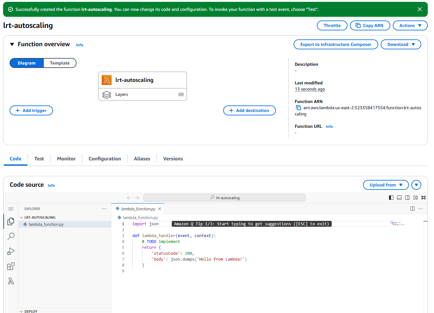 The function overview page