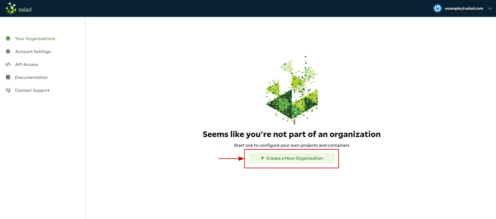 SaladCloud Login Page