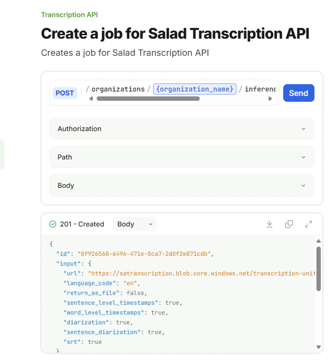 Transcription API Reference 3