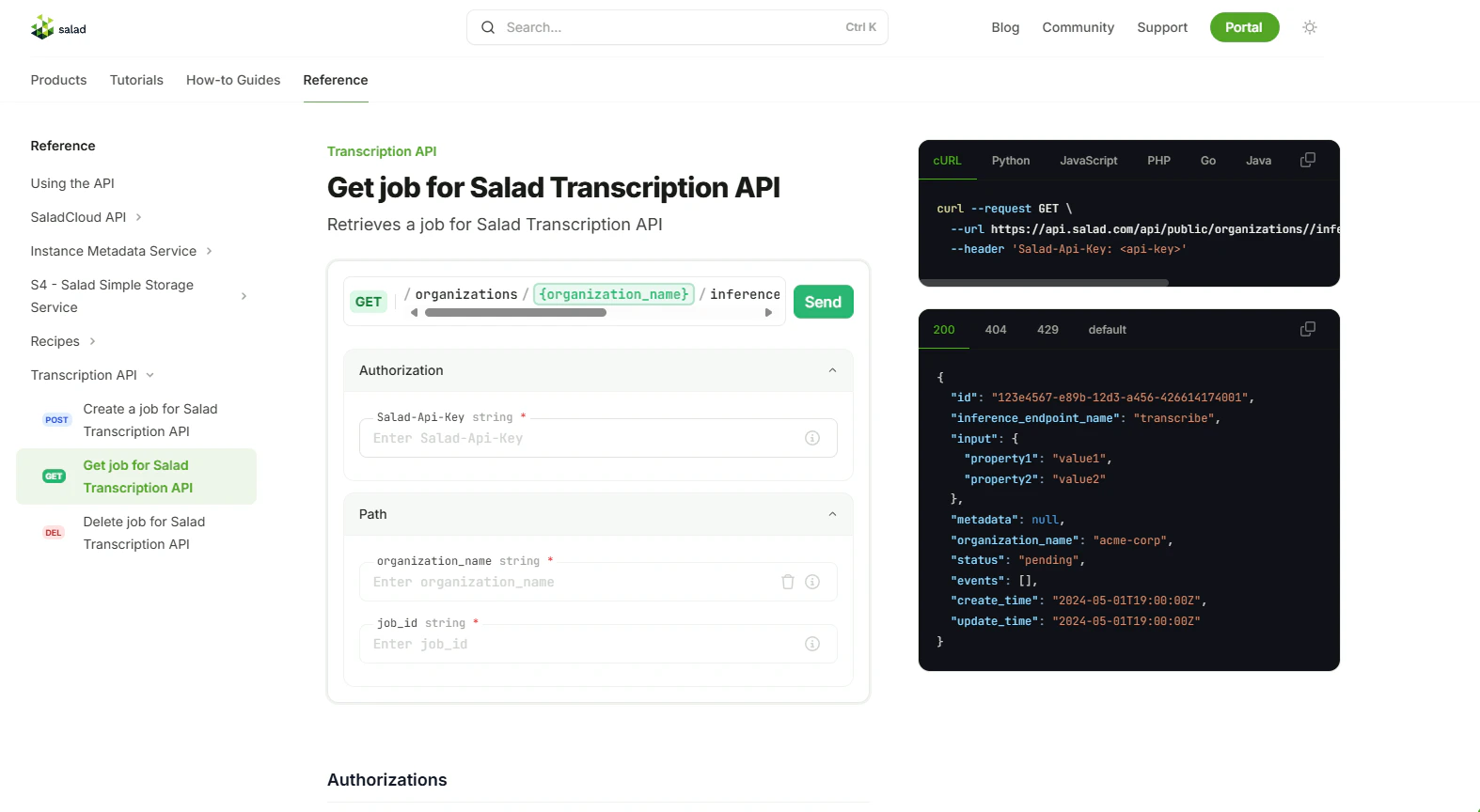 Transcription API Reference 4