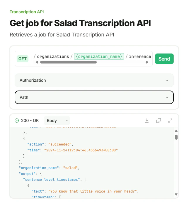 Transcription API Reference 5