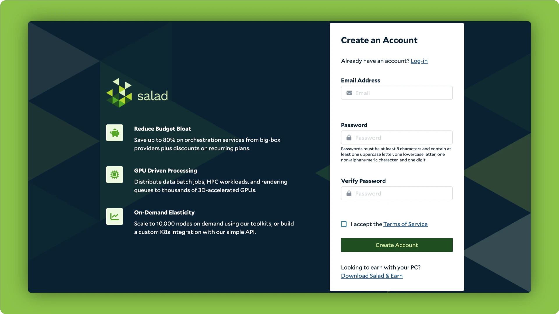 Create SaladCloud Account