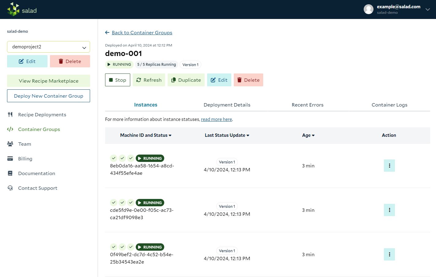 Managing Deployments - SaladCloud