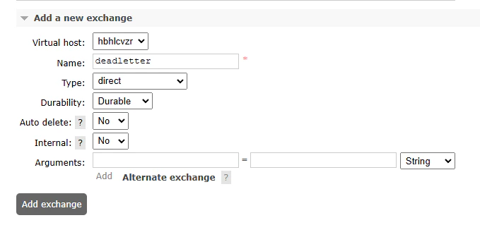 Adding a deadletter exchange