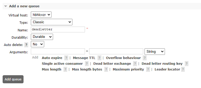 Adding a deadletter queue