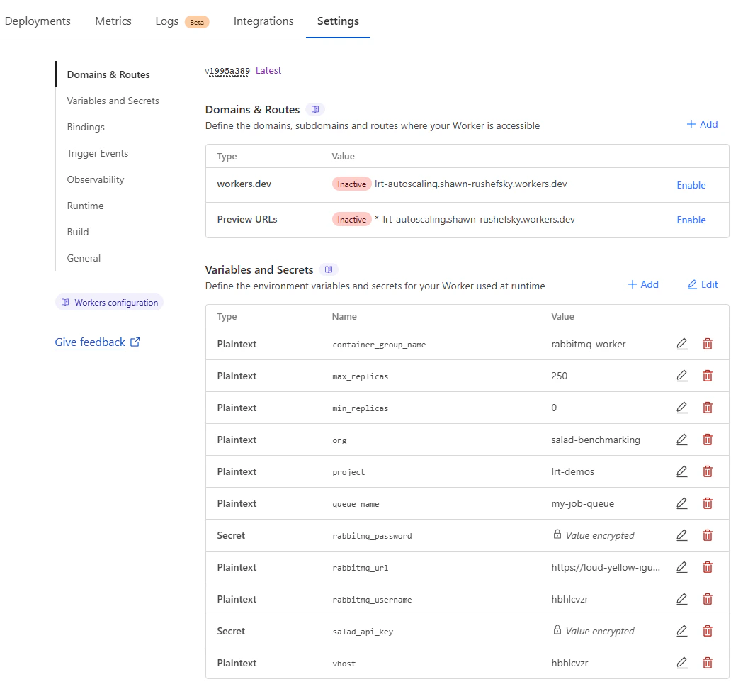 Disabling the domains and routes