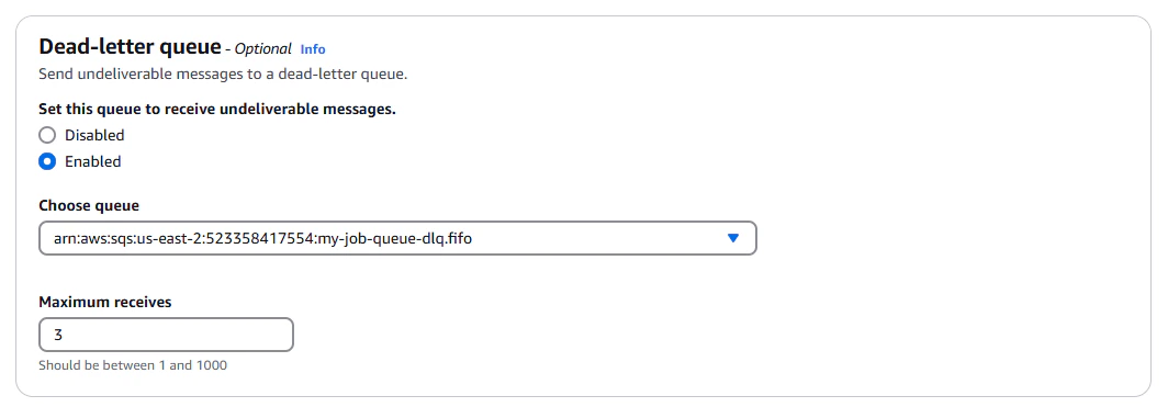 Enabling the dead-letter queue