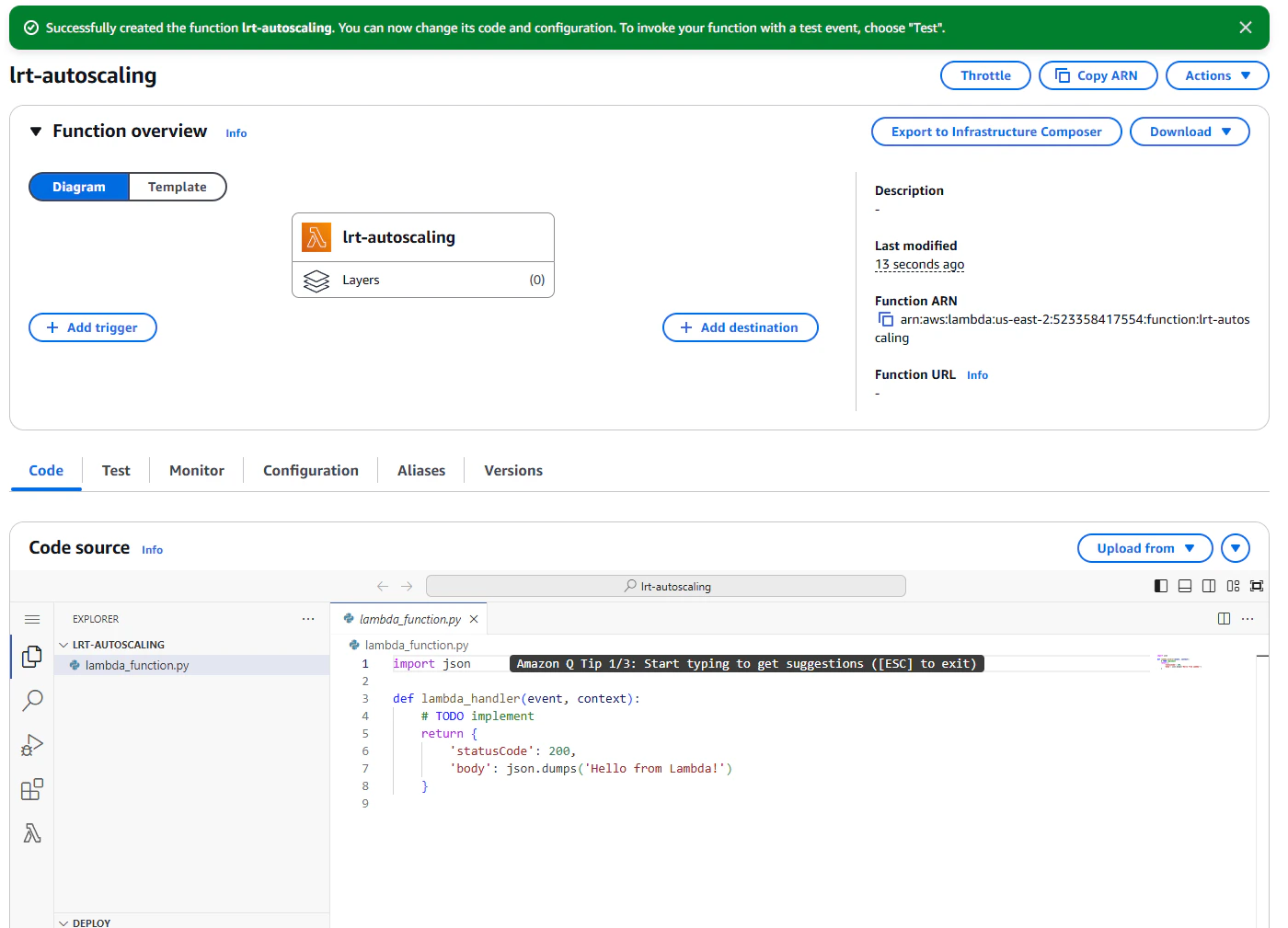 The function overview page