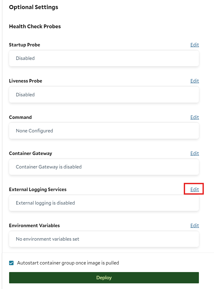 External Logging - SaladCloud