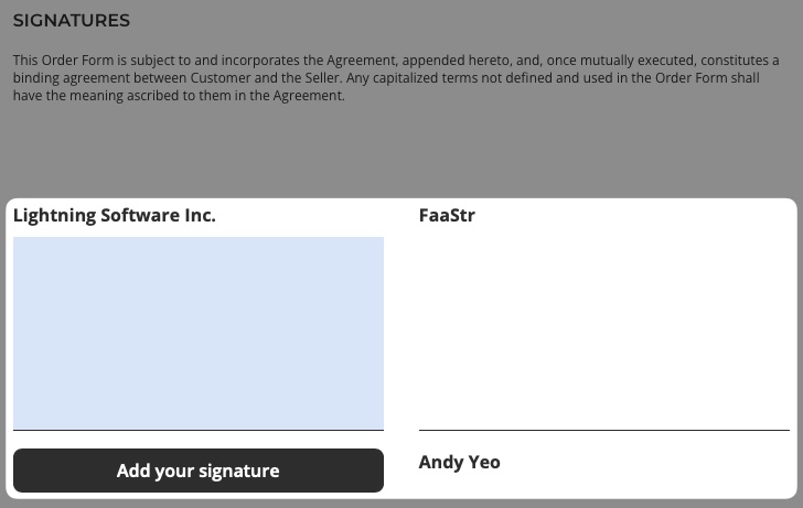 buyer signature