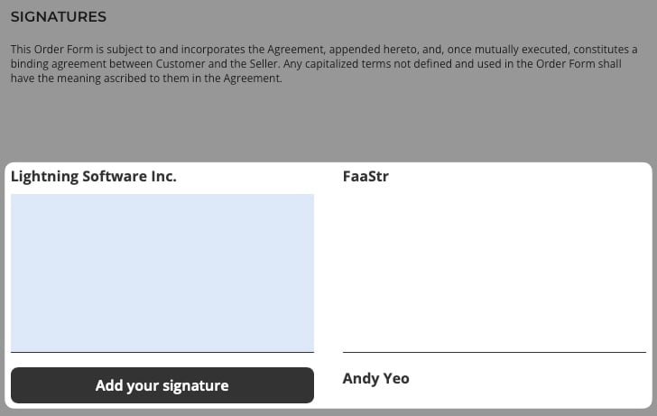 buyer signature