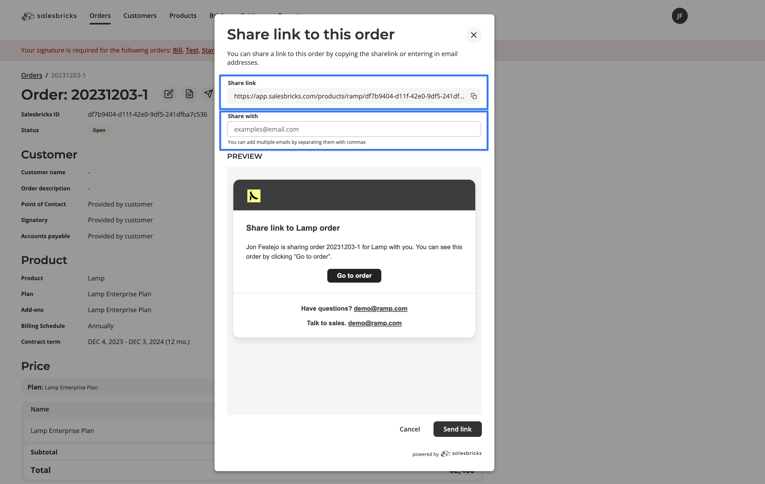 share-order-modal