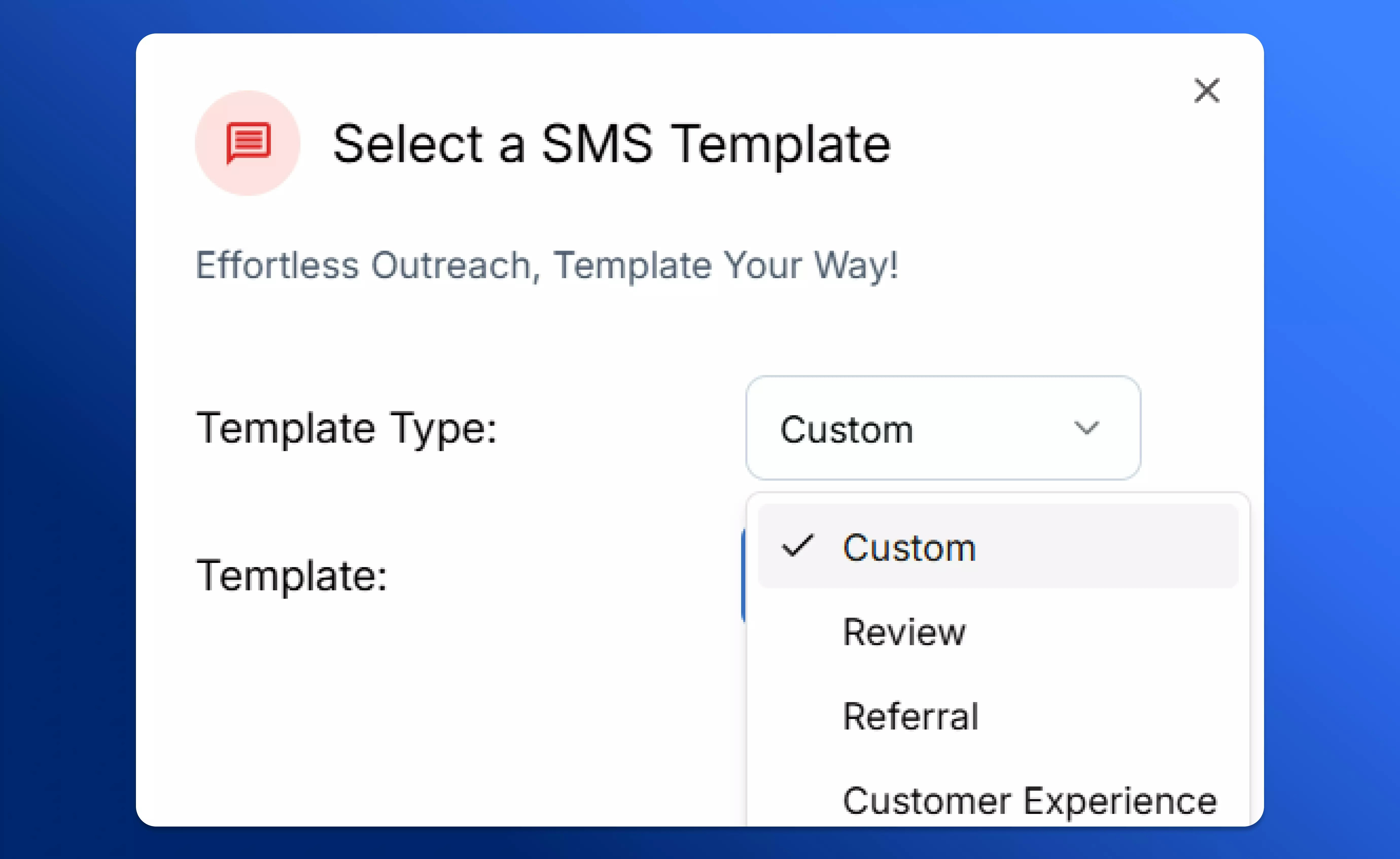 SMS configuration options in SalesCaptain call flow builder
