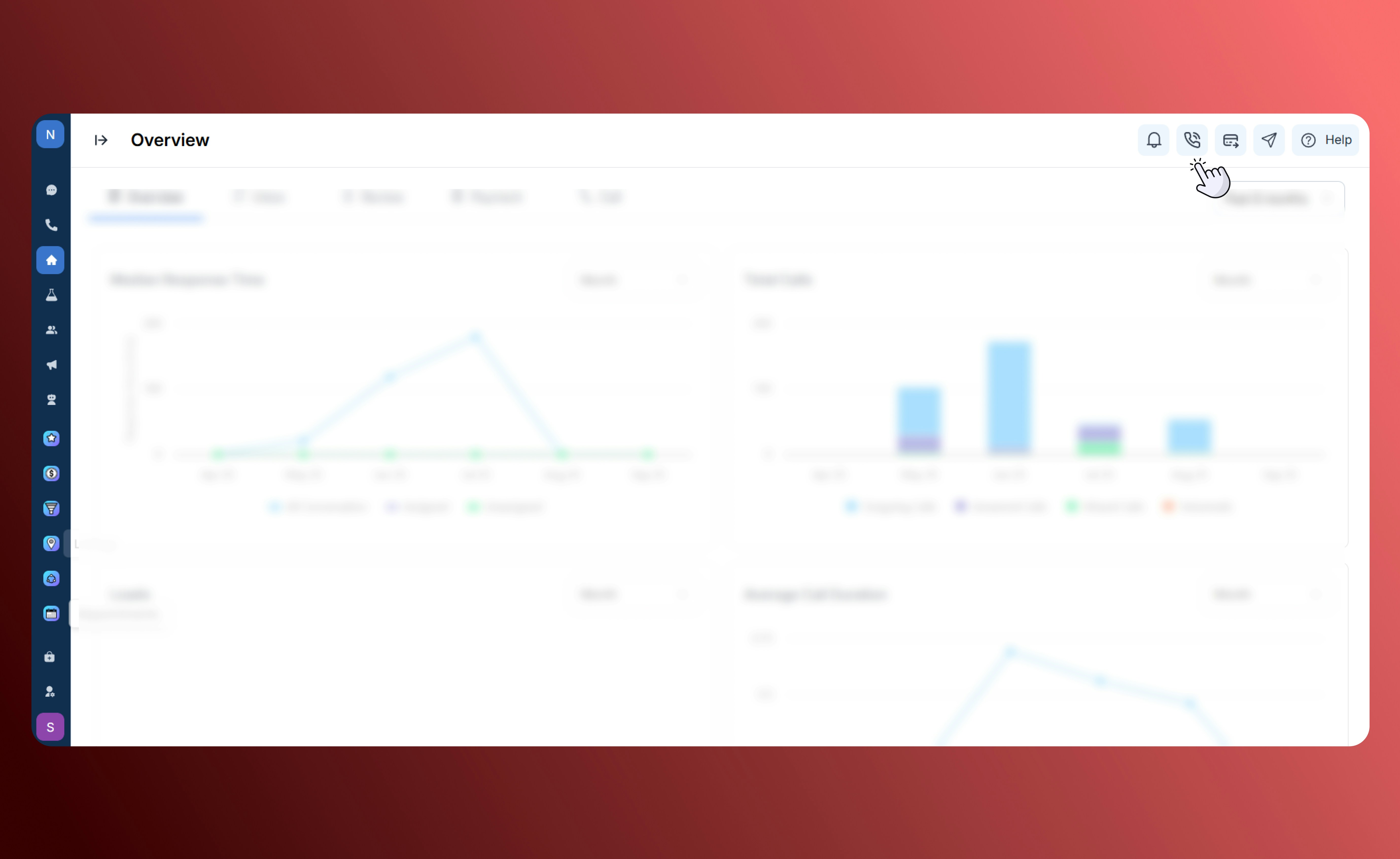 Navigating to the Call Bar in SalesCaptain