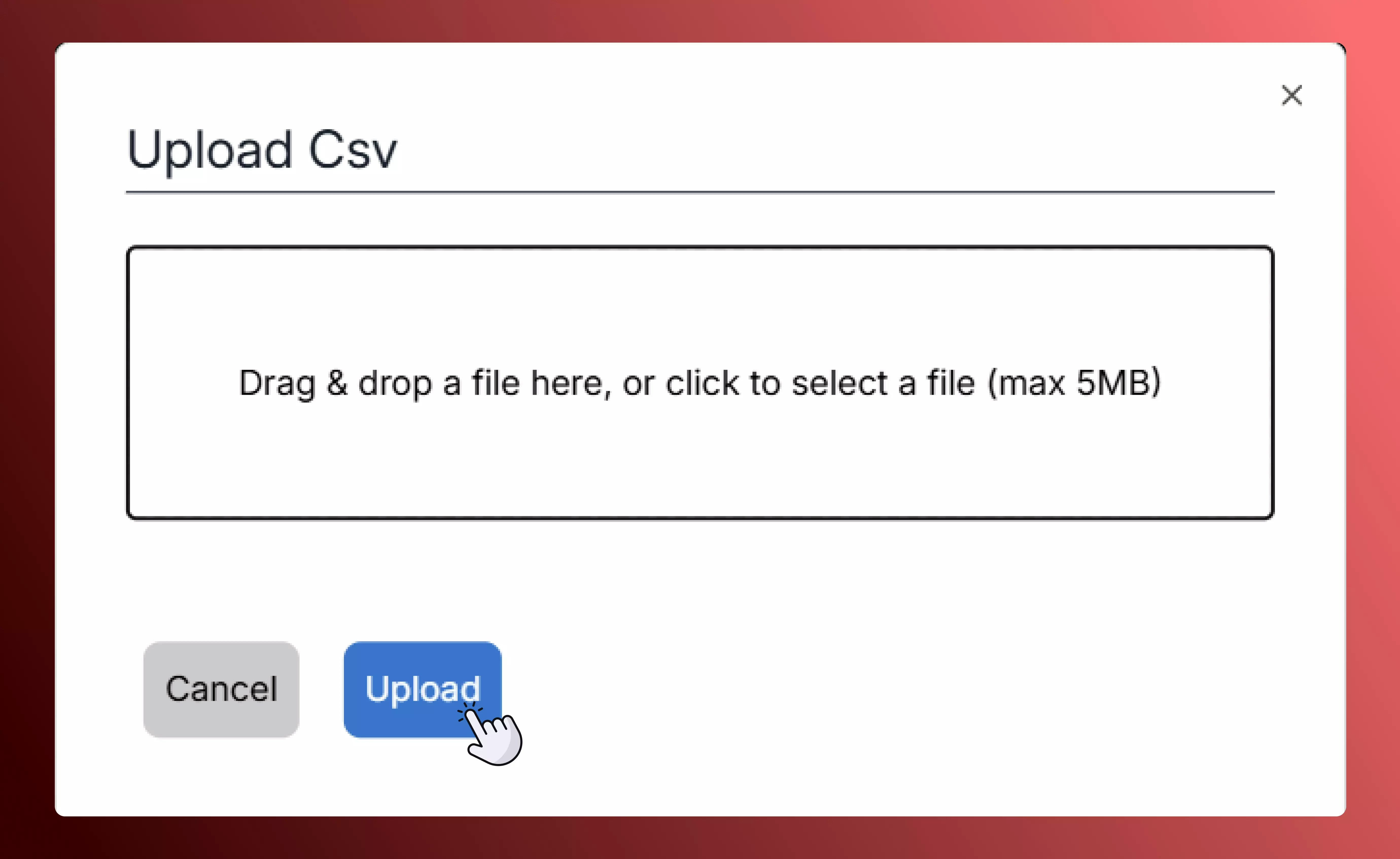 Upload CSV Web