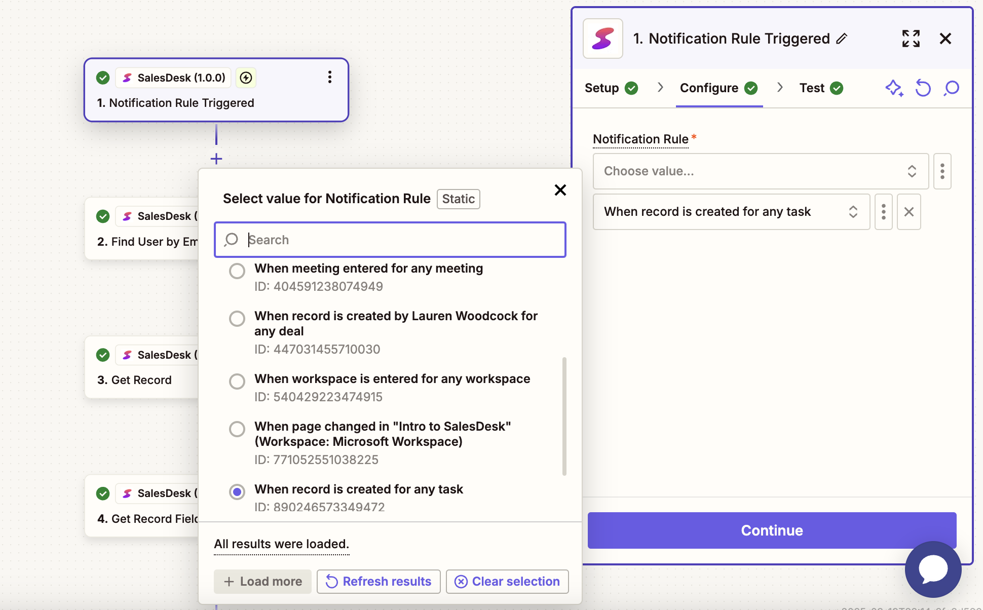 Zapier Notification Mapping Pn
