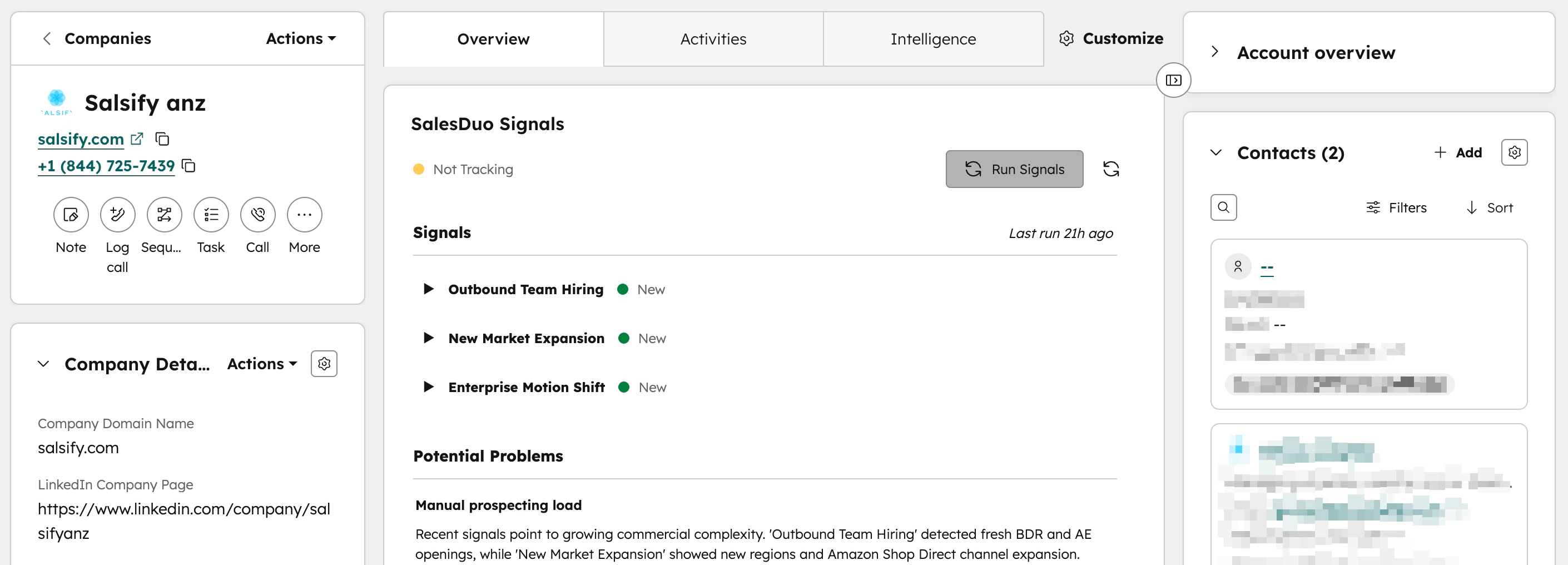 Salesduo Signals Card Salesduo Signals Card