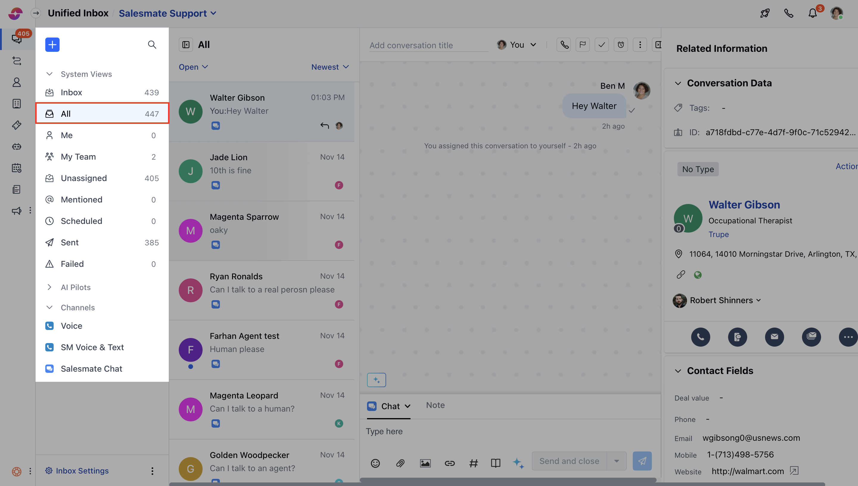 Chat all conversations