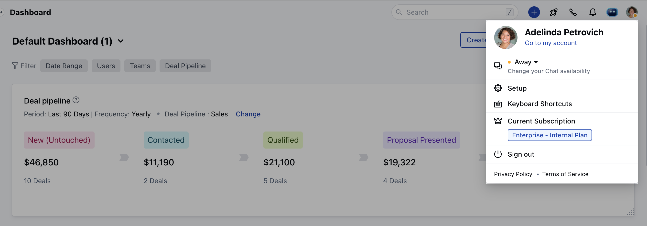 Set away mode status