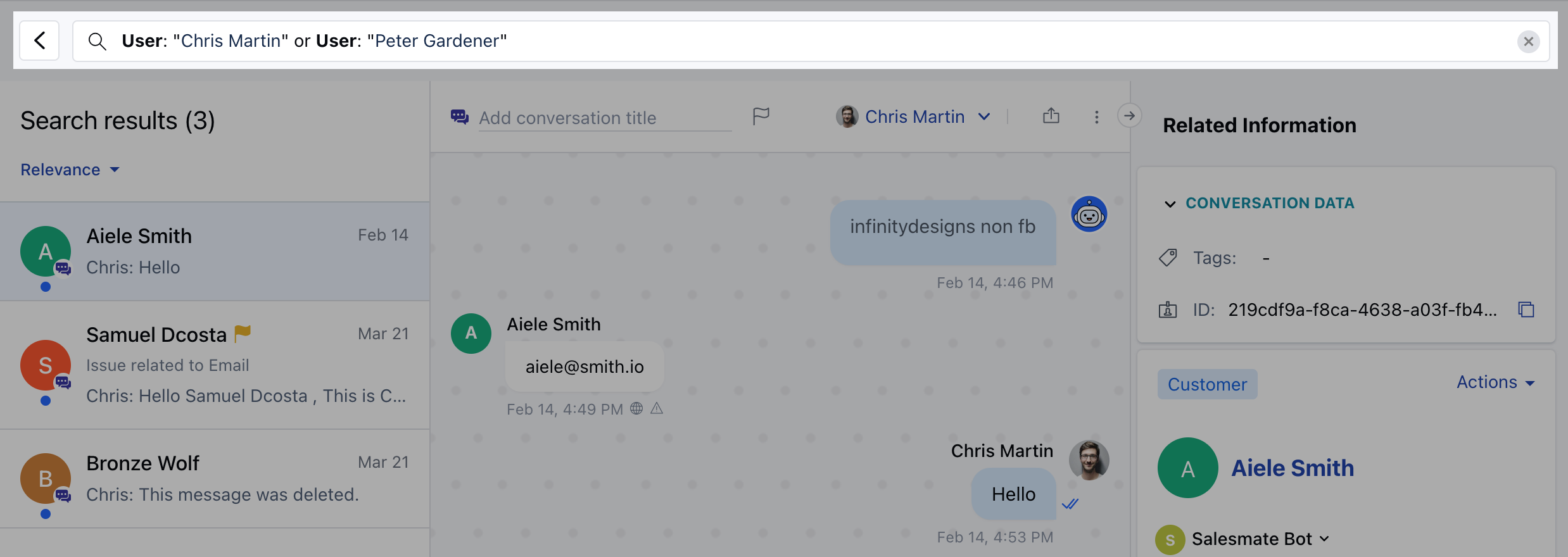 Search using OR condition