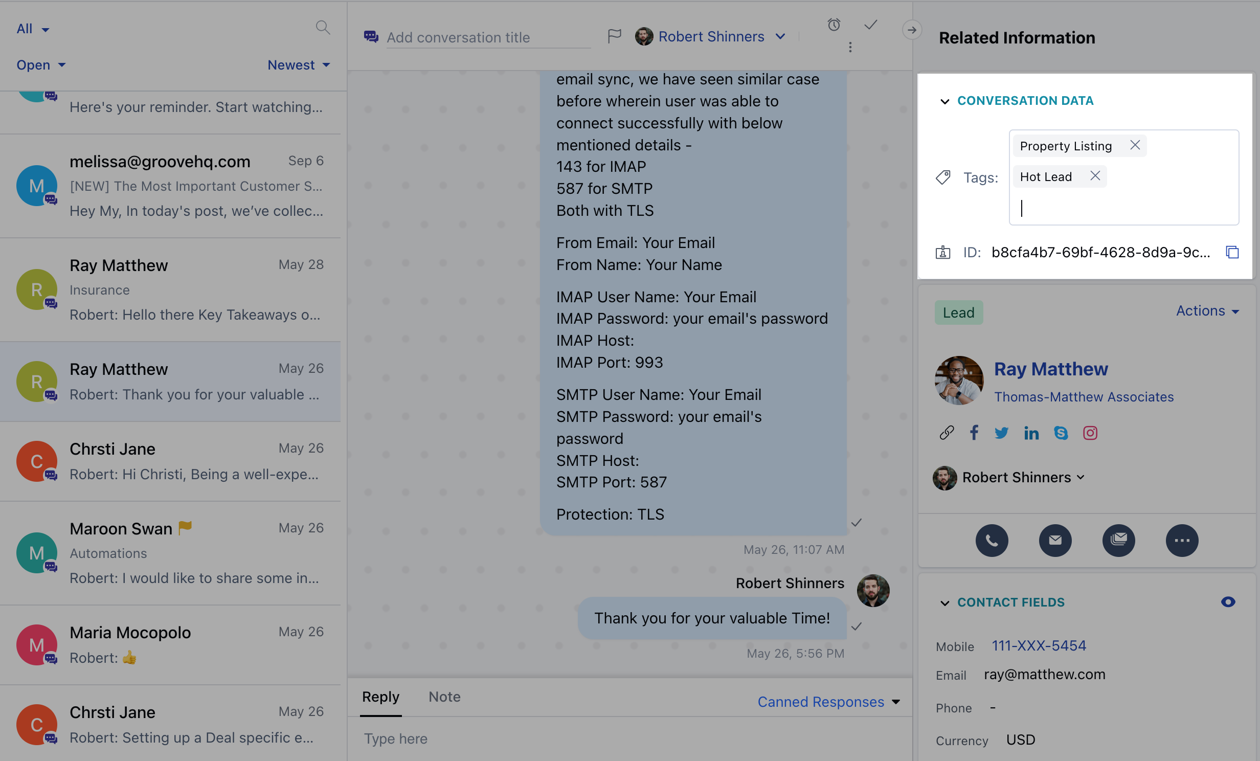 Tagging a conversation