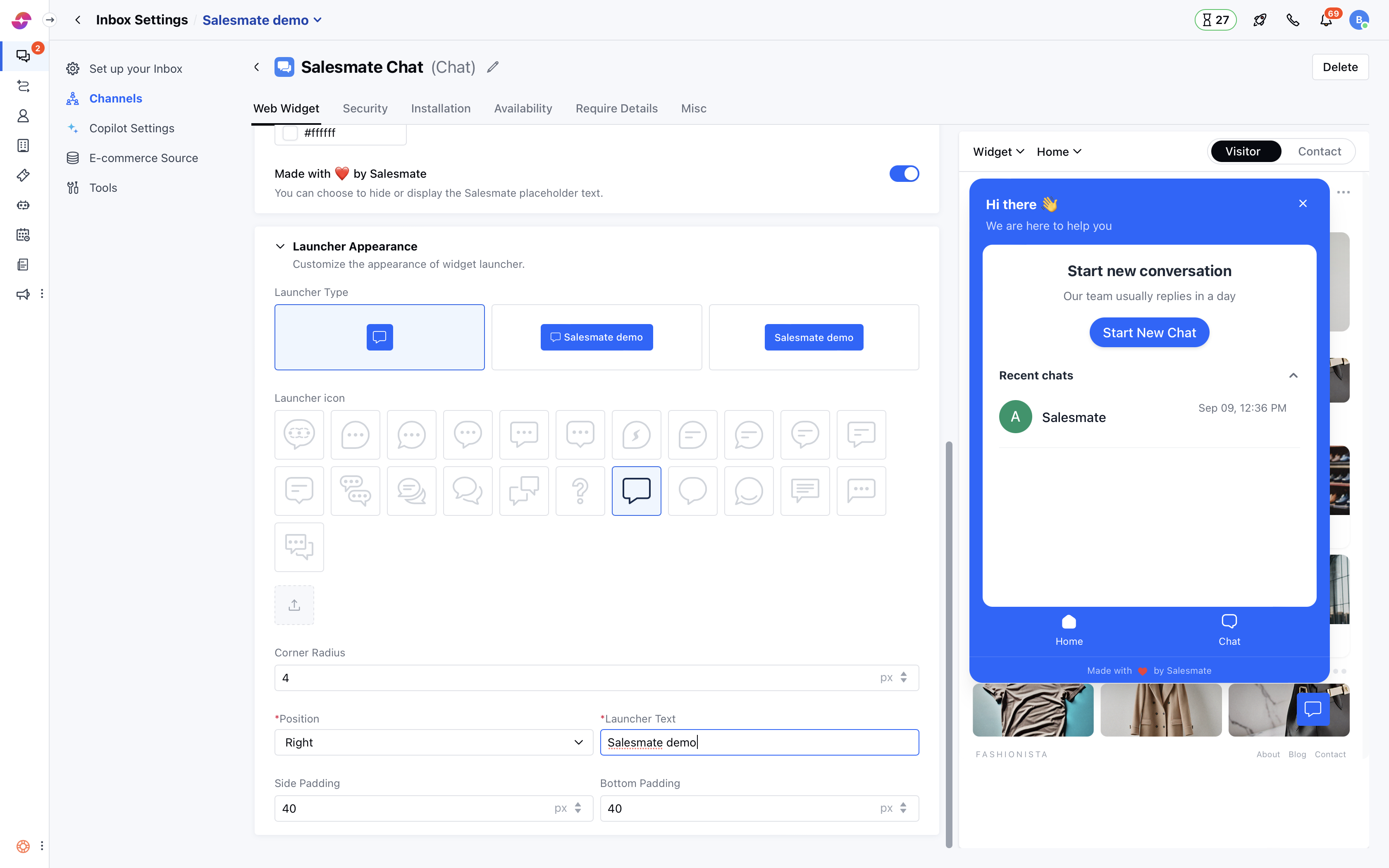 Select custom launcher icon