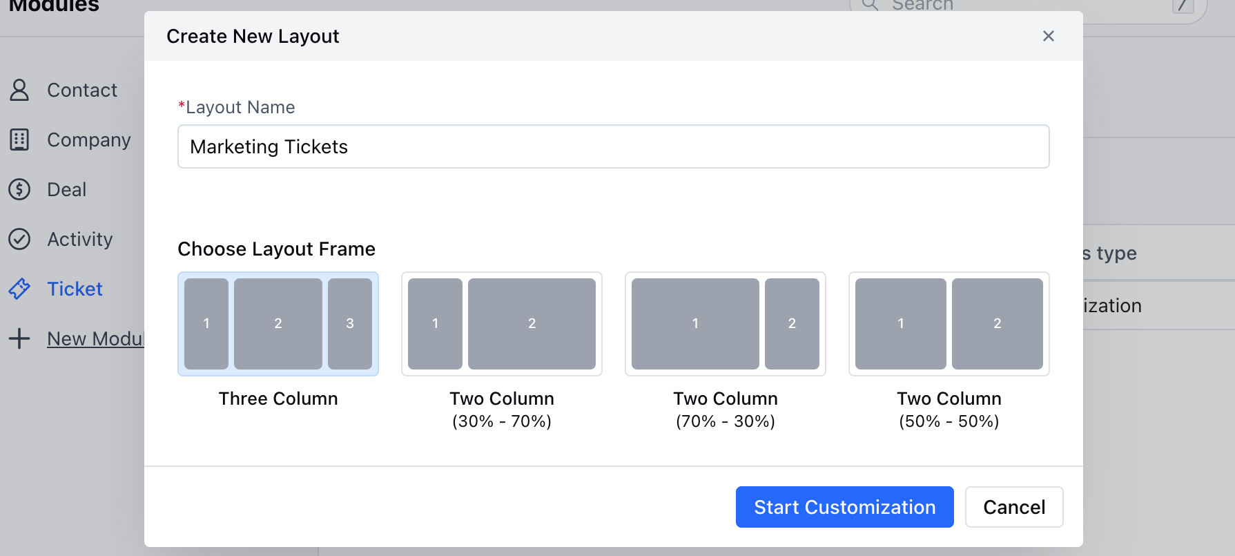New ticket layout details