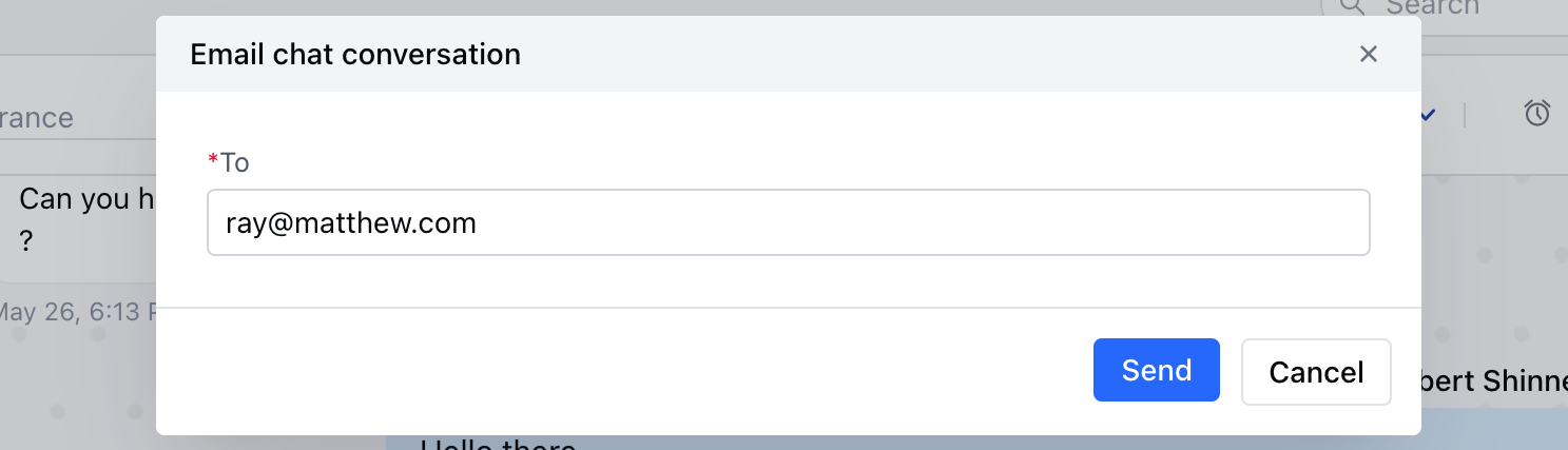 Email chat transcript