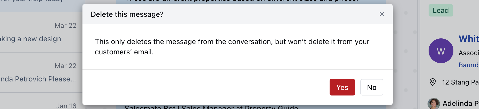 How to delete a reply/note in Salesmate Chat?