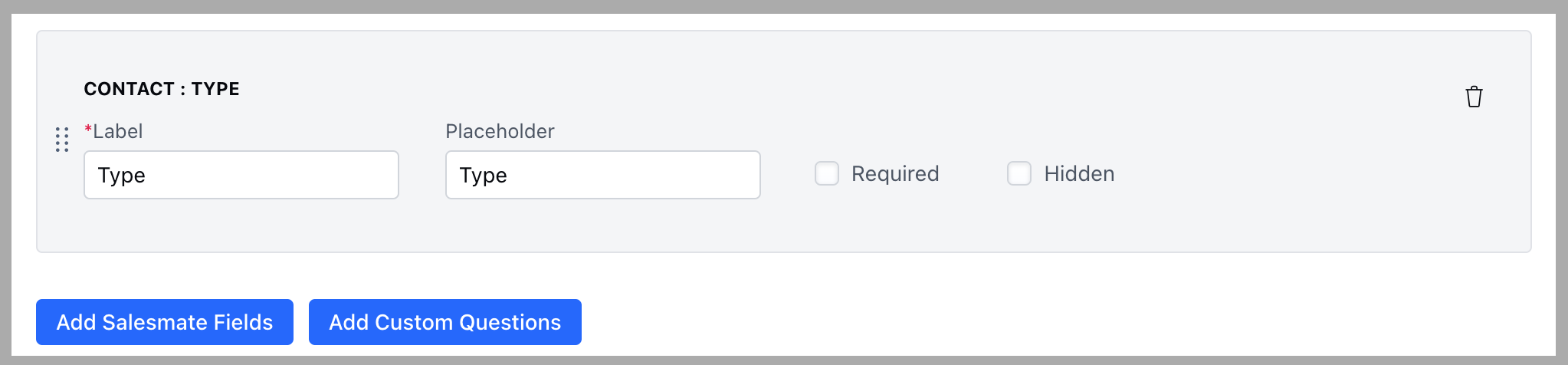 Custom Questions Example