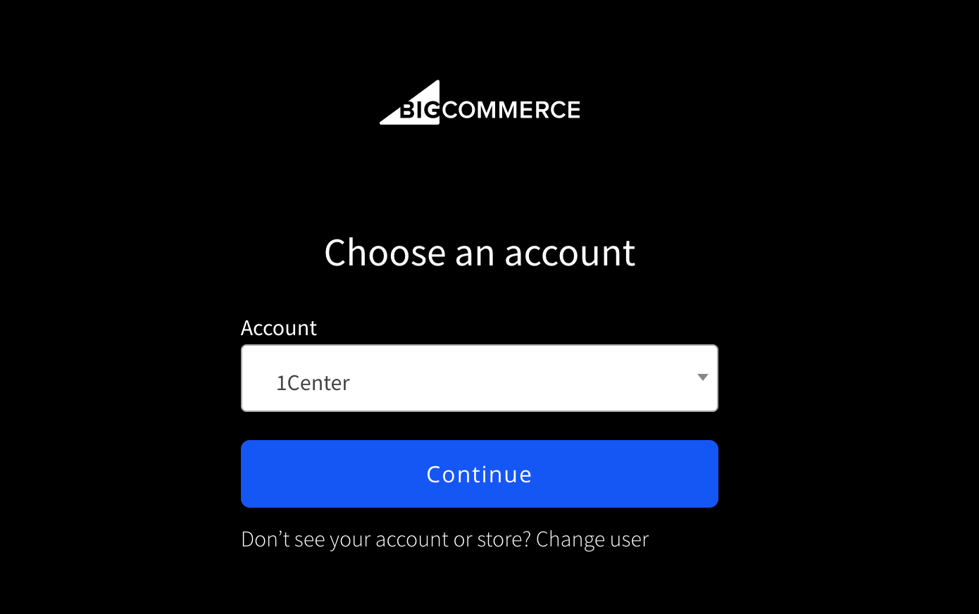 BigCommerce Account Selection